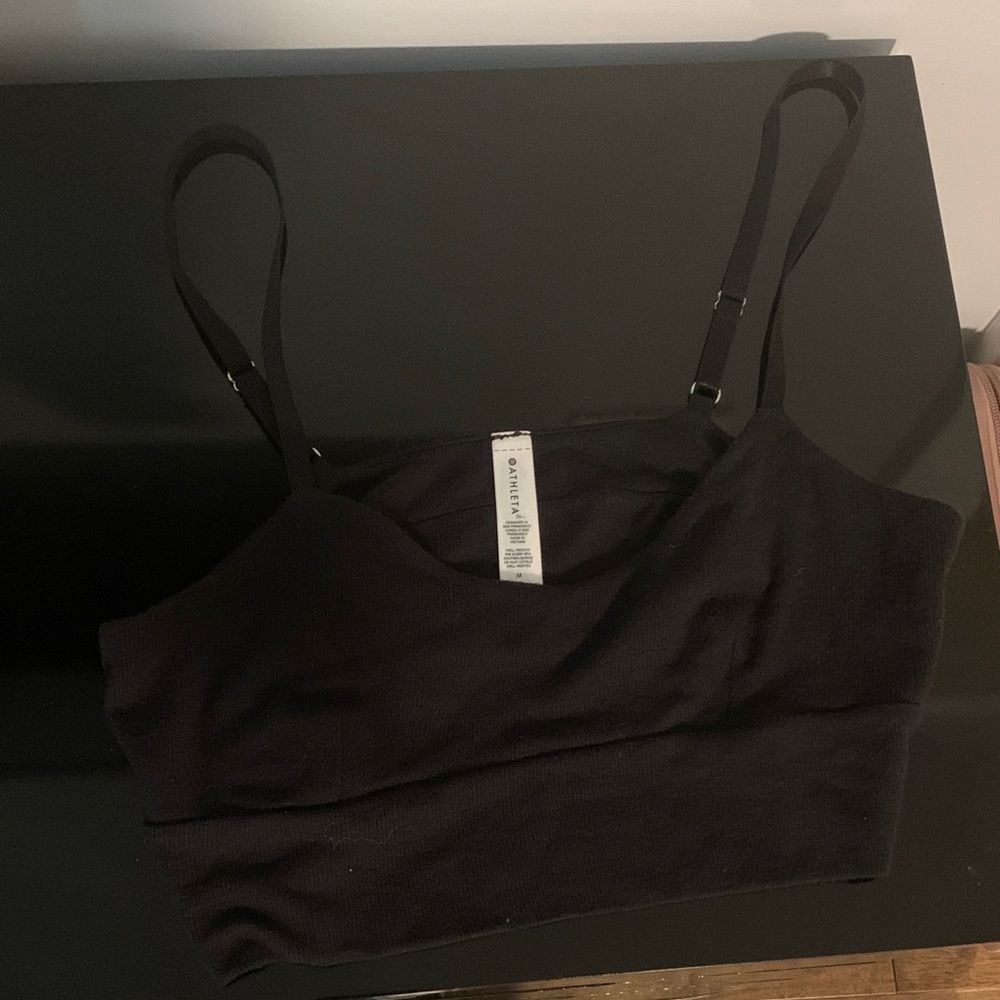 Black Ribbed Crop Cami Top by ATHLETA